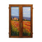 Painted on Wooden Window | Tuscan Landscape | Poppies | 80x118cm