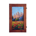 Painted on Wooden Window | Tuscan Landscape | San Gimignano| 41x69cm