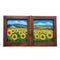 Painted on Wooden Window | Tuscan Landscape | Sunflowers | 104x60cm