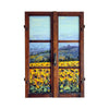 Painted on Wooden Door | Tuscan Landscape | Sunflowers | 84x121cm