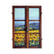 Painted on Wooden Door | Tuscan Landscape | Sunflowers | 84x121cm