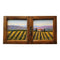 Painted on Wooden Window | Tuscan Landscape | Vineyard | 101x53cm