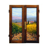 Painted on Wooden Window | Tuscan Landscape | Vineyard | 65x80cm