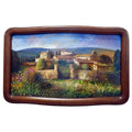 Tuscany painting on wood | Small village in the Tuscan countryside