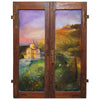 Painted on Wooden Window | Tuscan Landscape | Temple of San Biagio | 74x101cm